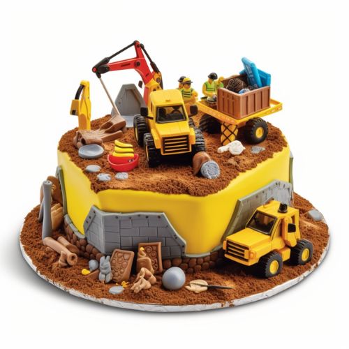 Rubble's Construction Site themed birthday Cake