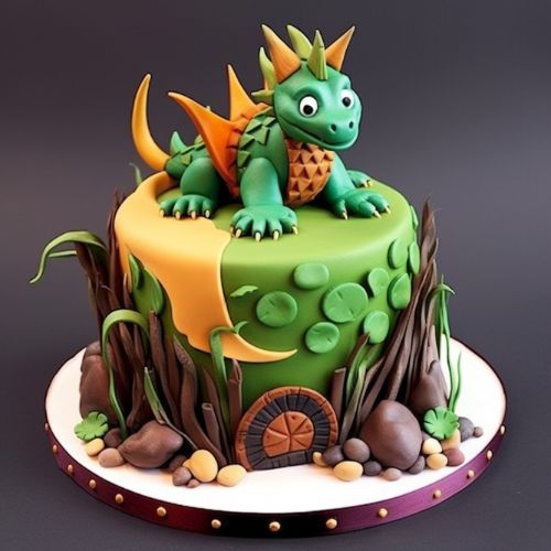 Spike and Dragon Themed Birthday Cake
