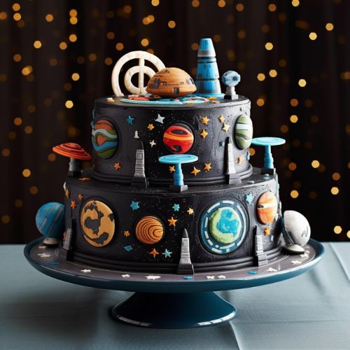 Star Wars Galaxy Themed Birthday Cake