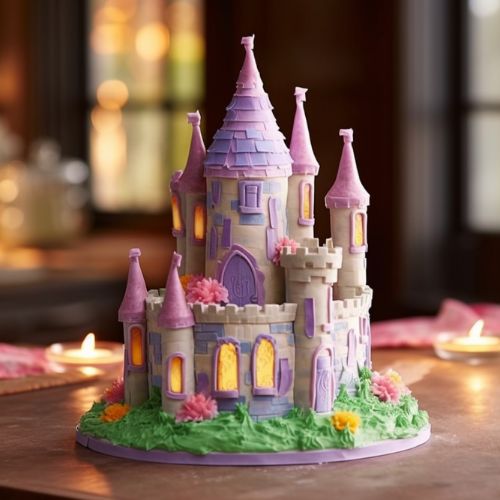 Tangled Castle Themed Birthday Cake