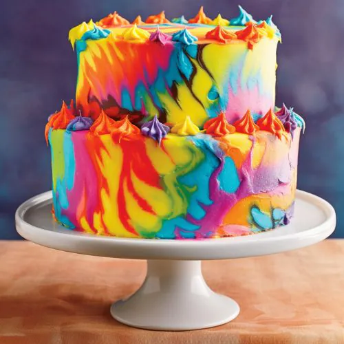 Tie-Dye Themed Birthday Cake