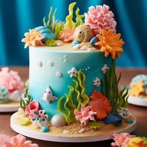 Underwater Scene Themed Birthday Cakes