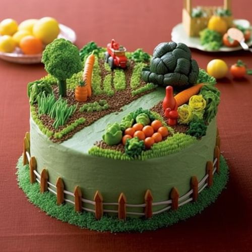 Vegetable Garden Themed Birthday Cake Ideas