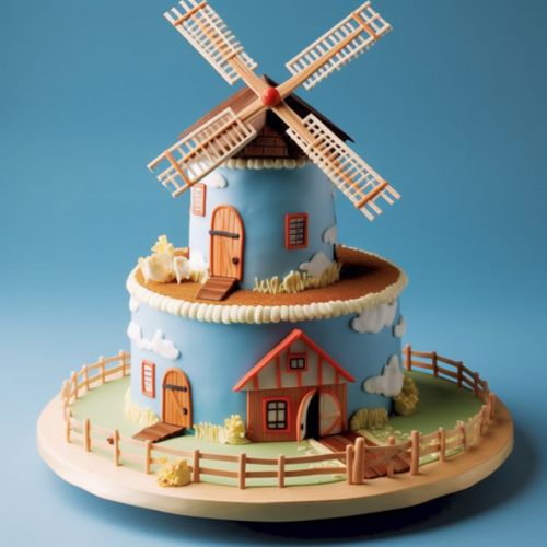 Windmill Themed Birthday Cakes