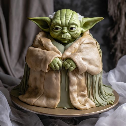 Yoda Themed Birthday Cake