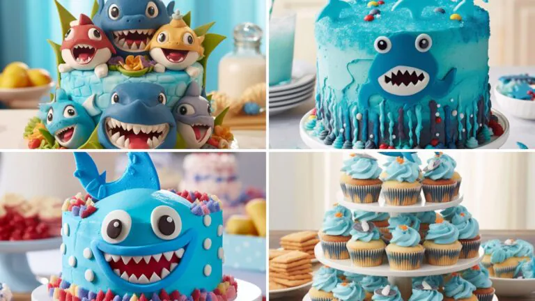 baby shark themed birthday cake ideas