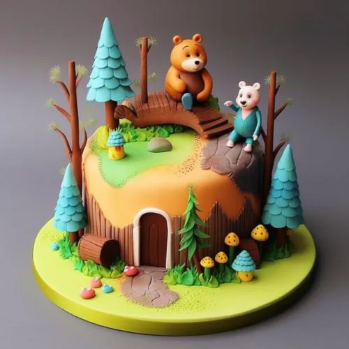 Forest Landscape birthday Cake
