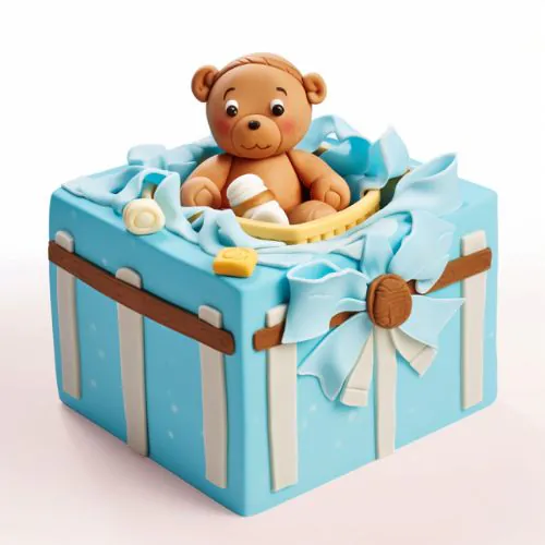 Gabby’s Dollhouse baby box birthday cake