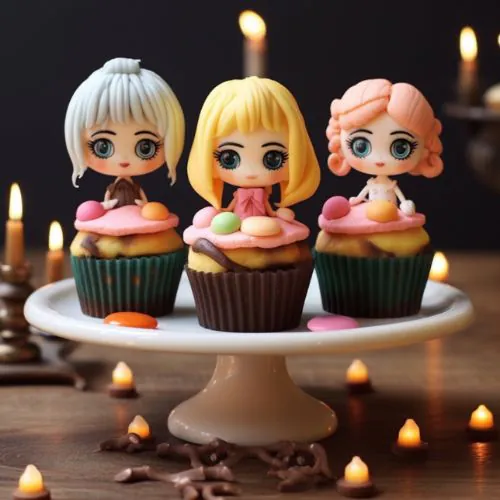 Gabby’s Dollhouse character birthday cupcake