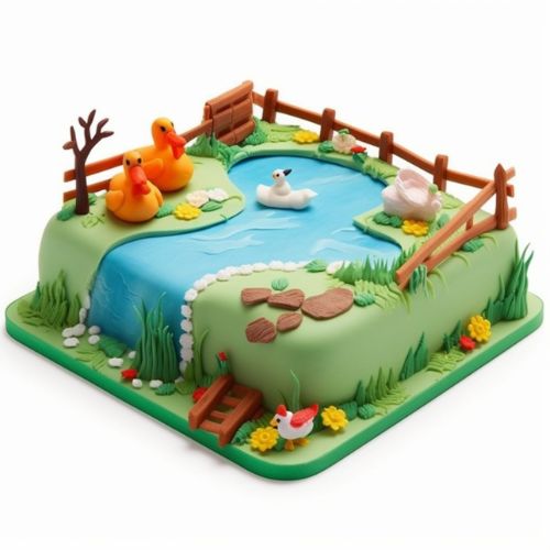 Galinha Pintadinha Landscape birthday Cake