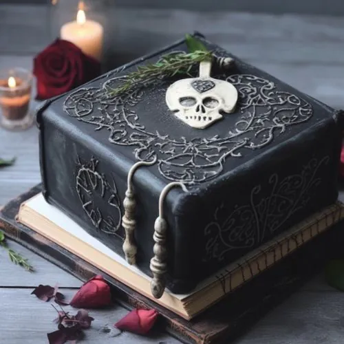 Grim Book birthday Cake
