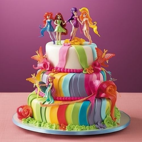 Winx Club Rainbow birthday Cake