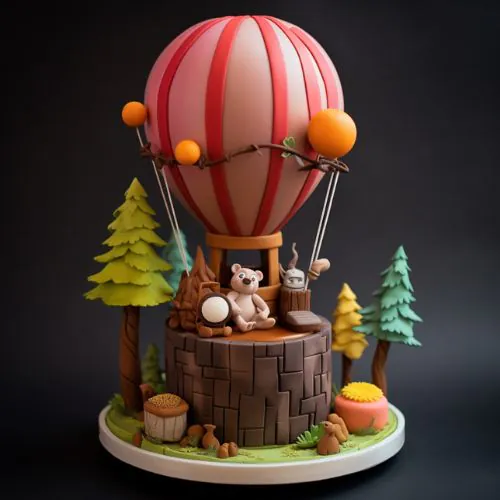 masha and the bear themed birthday cake