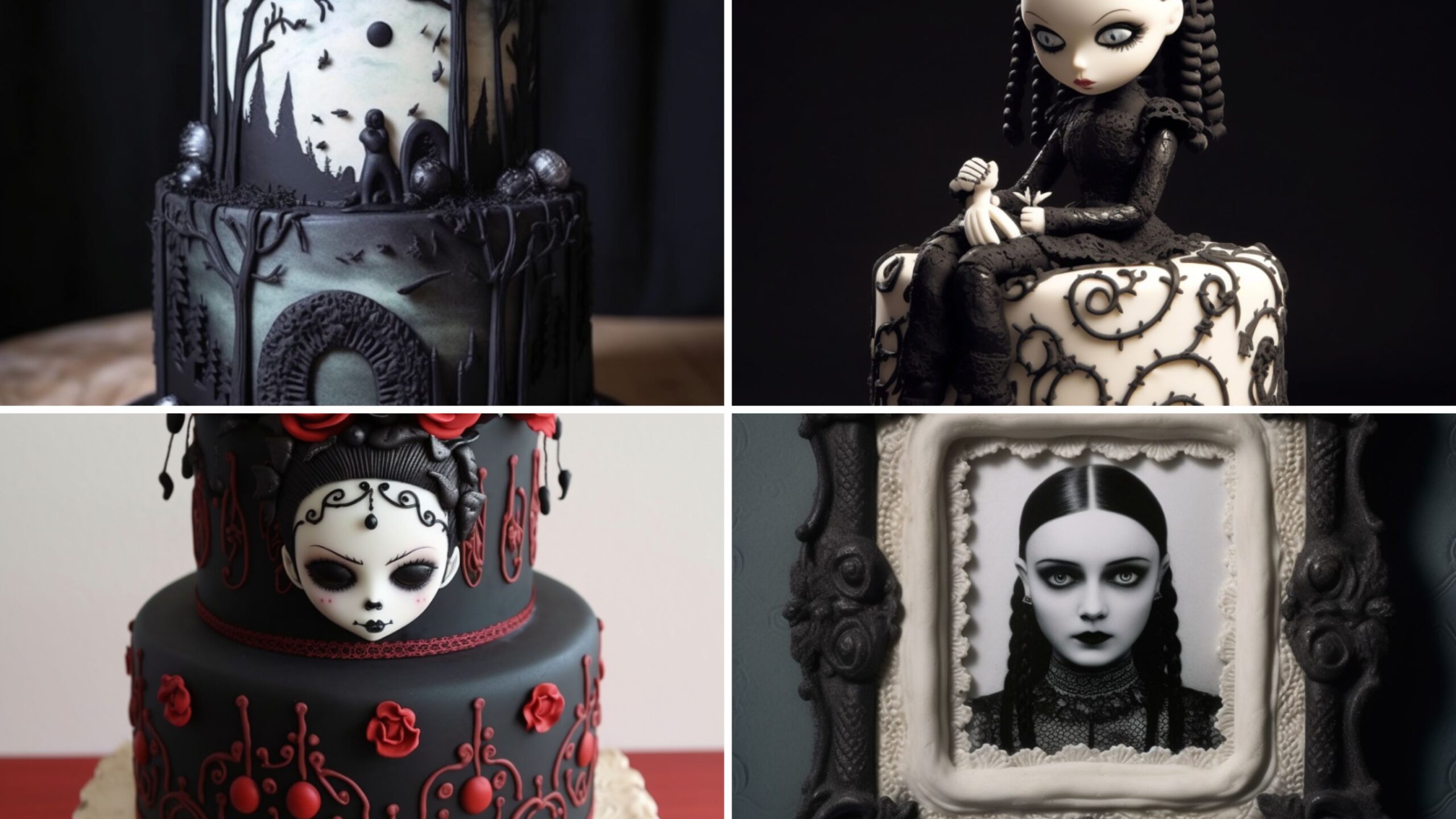 wednesday addams Themed Birthday Cake Ideas