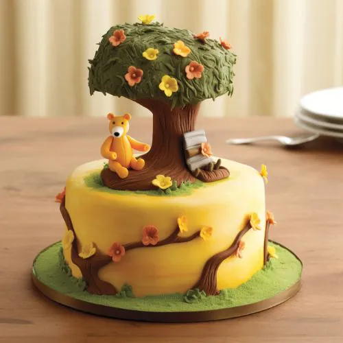 Classic Pooh Scene birthday cake