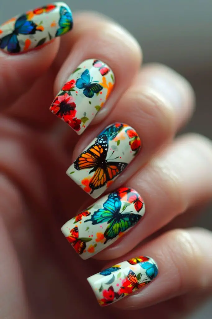 Butterfly Migration Nail Design Ideas For August
