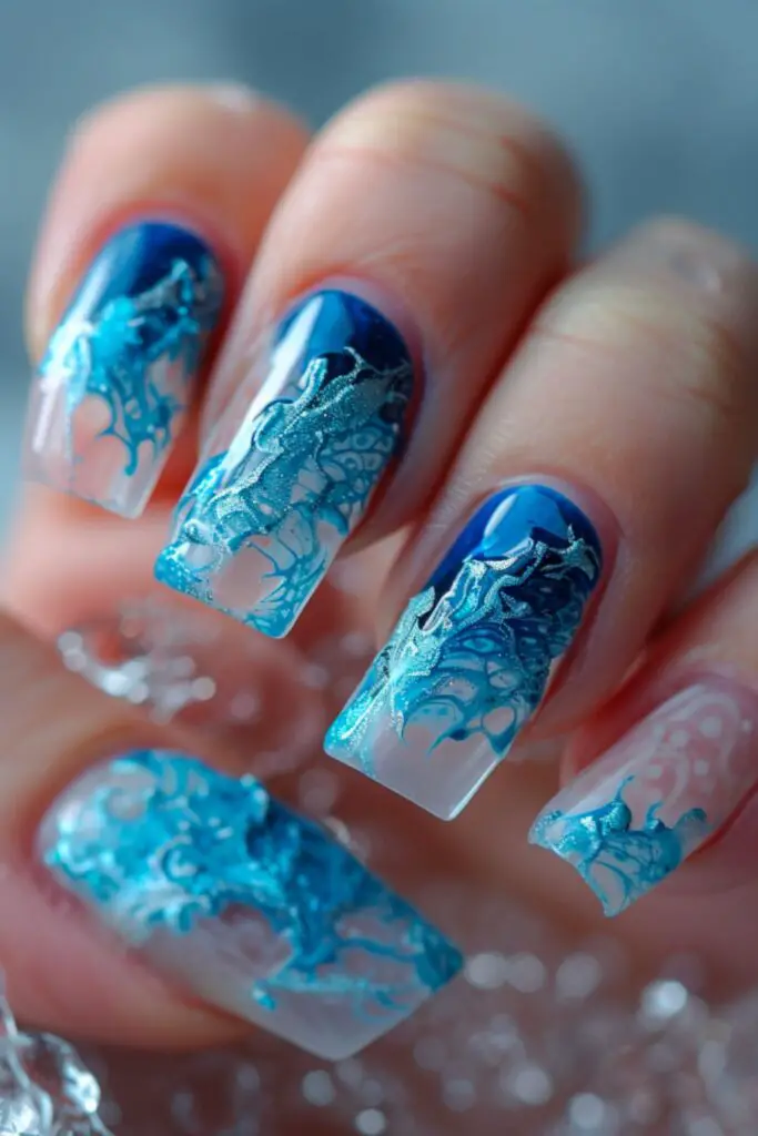 Cooling Waters Nail Design Ideas For August