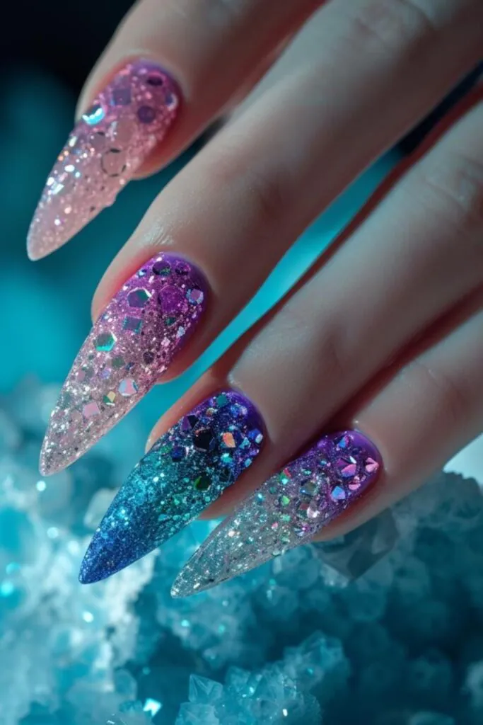 Crystalized Geode Glam- Nail Design Ideas for January