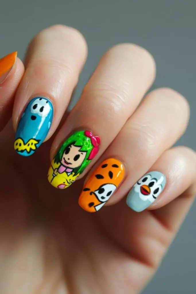 Cute Cartoon Characters - Beginner-Friendly Nail Art