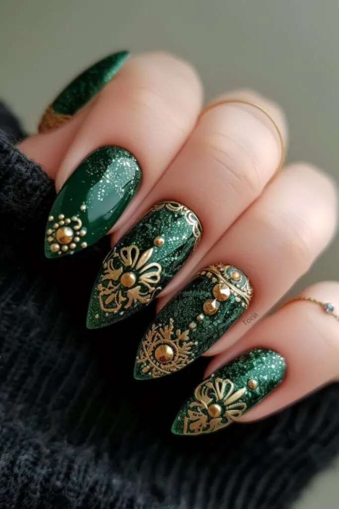 Emerald Spring Nail Design Ideas