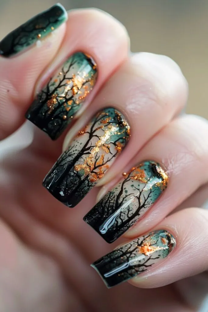 Enchanted Forest Nail Design Ideas For October