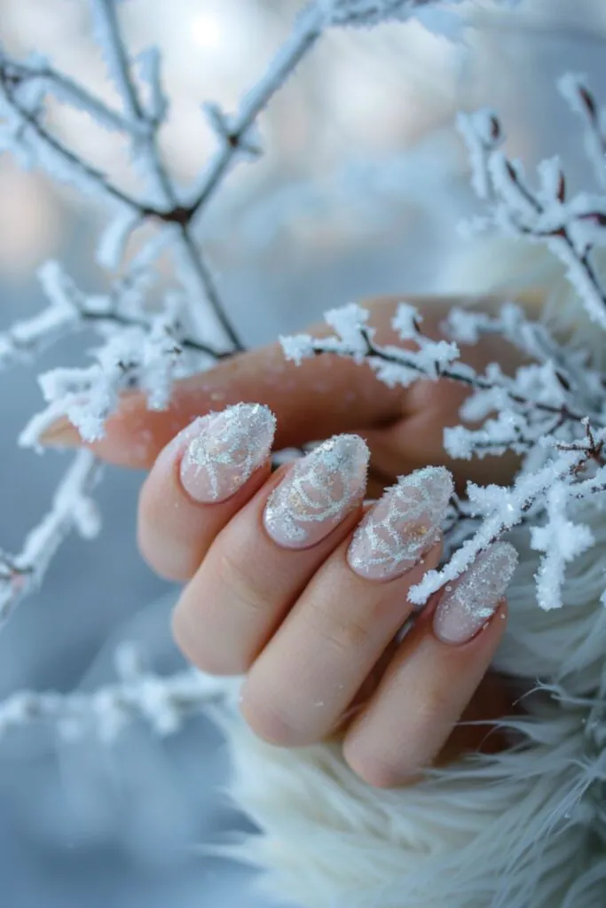 Frosted Windowpanes-Nail Art For Winter