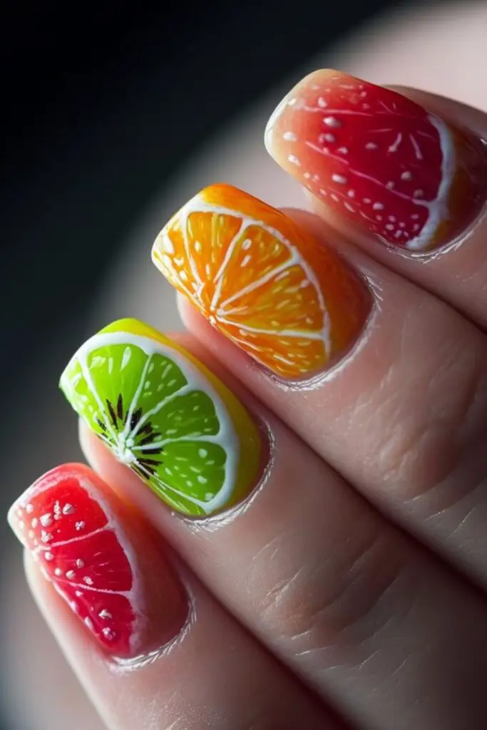 Fruit Slice Nails - Fun Nail Art for Beginners