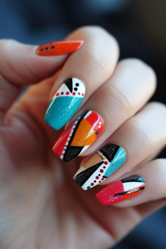 Funky Nordic Patterns Fusion- Nail Design Ideas for January