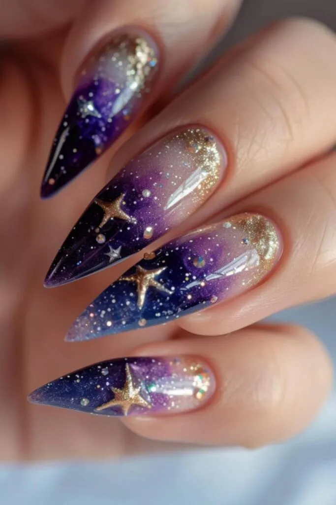 Galactic Love- Celestial Charm for Your February Nail Designs