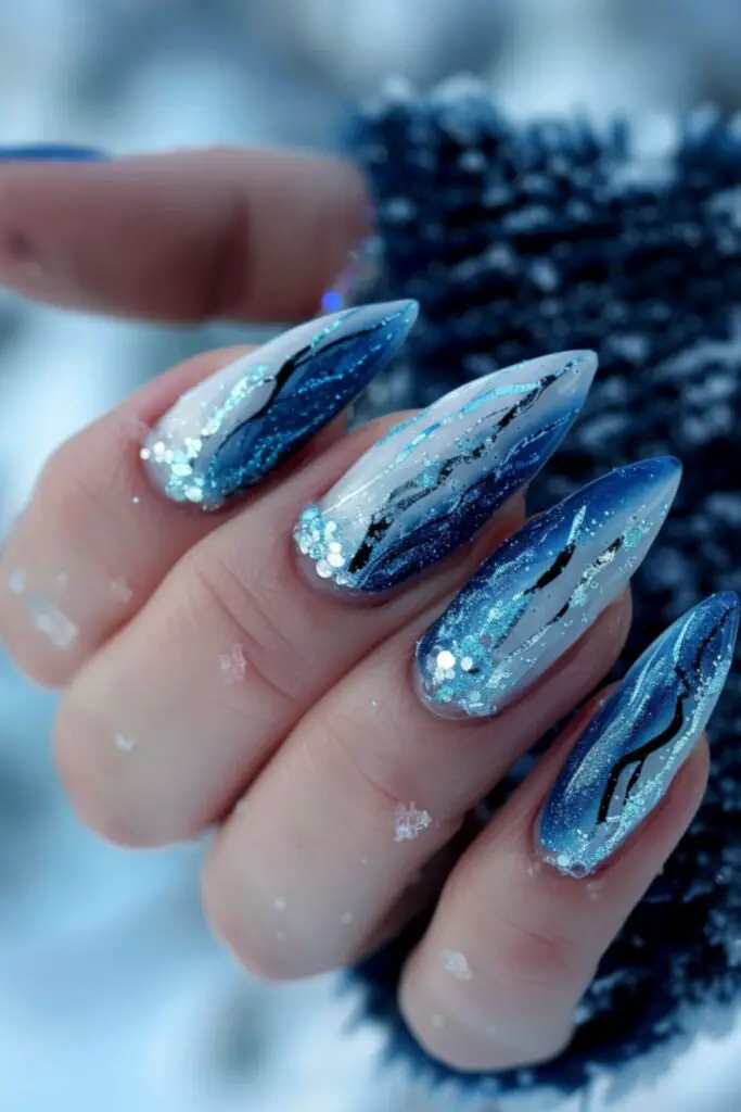 Glacial Geodes-Nail Art For Winter