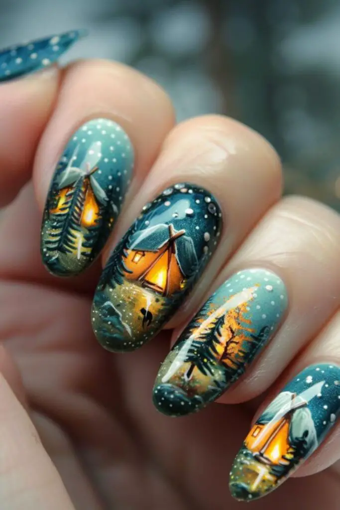 Glamping Under The Stars Nail Design Ideas For July