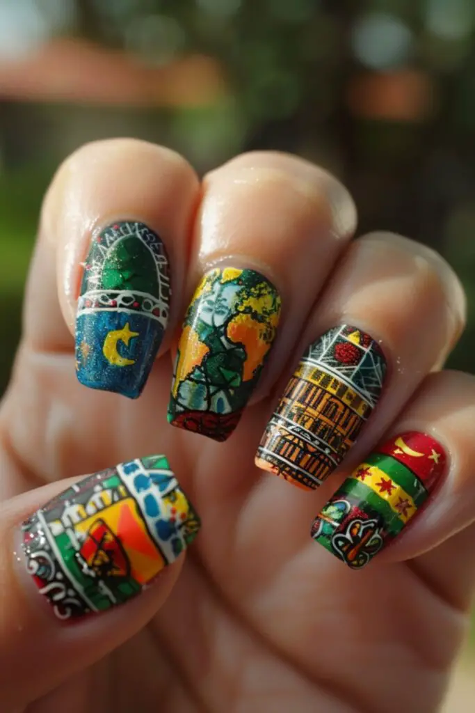 Global Solidarity Nails For Labor Day-Unity Across Borders