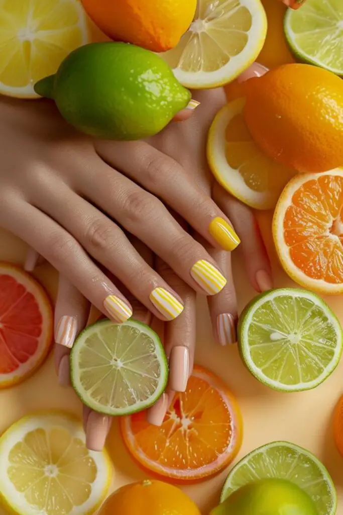 Juicy Citrus Nail Design Ideas For July