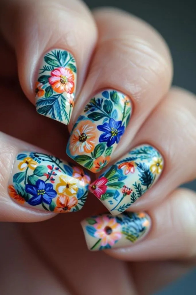 May Day Floral Festival Nail Design Ideas