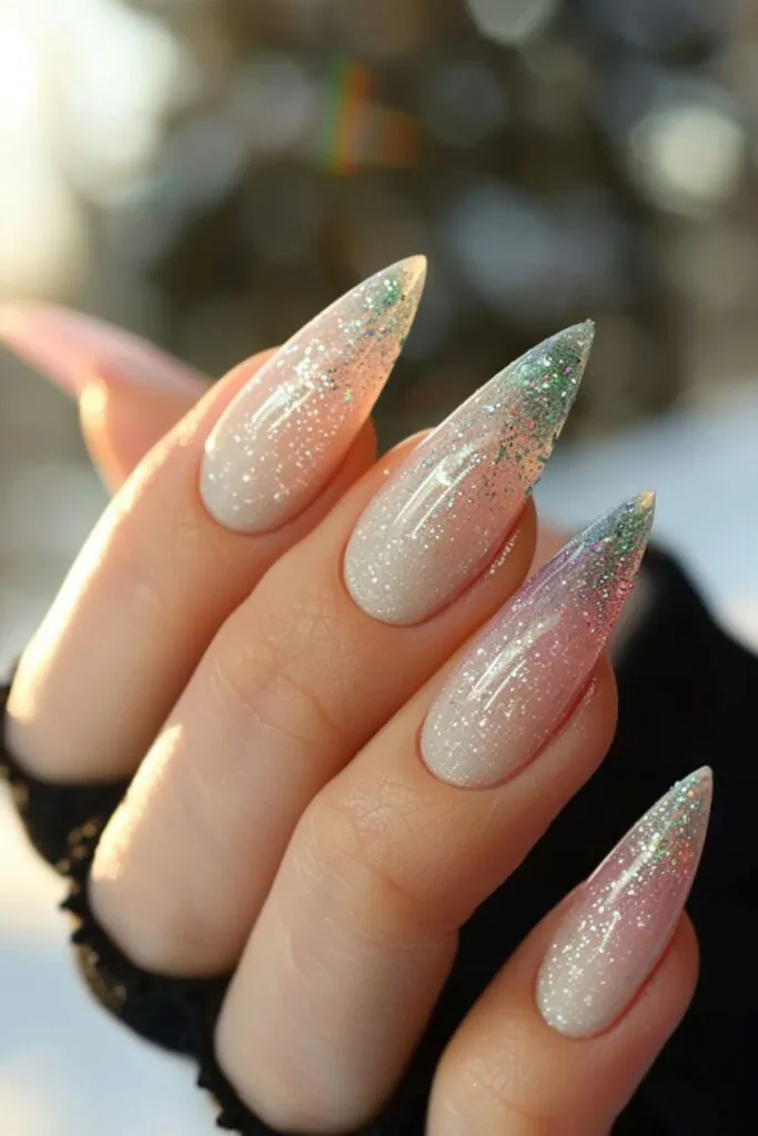 Milky French Nail Designs-Cosmic Fade