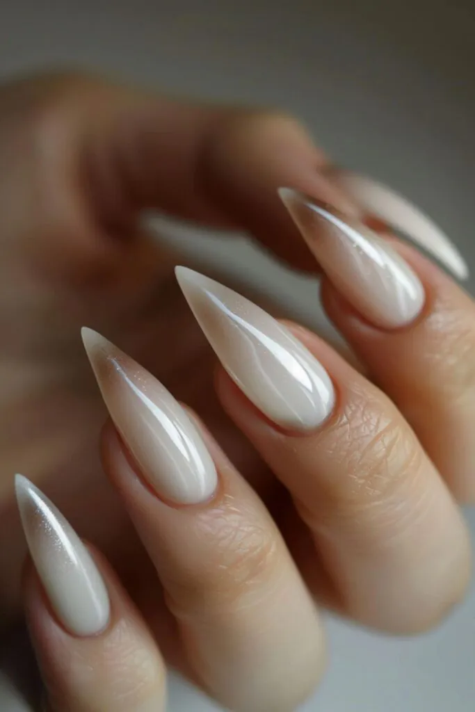 Milky French Nail Designs-Ethereal Glow