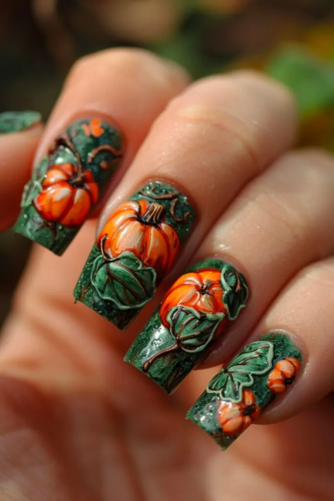 Pumpkin Patch Nail Design Ideas For October