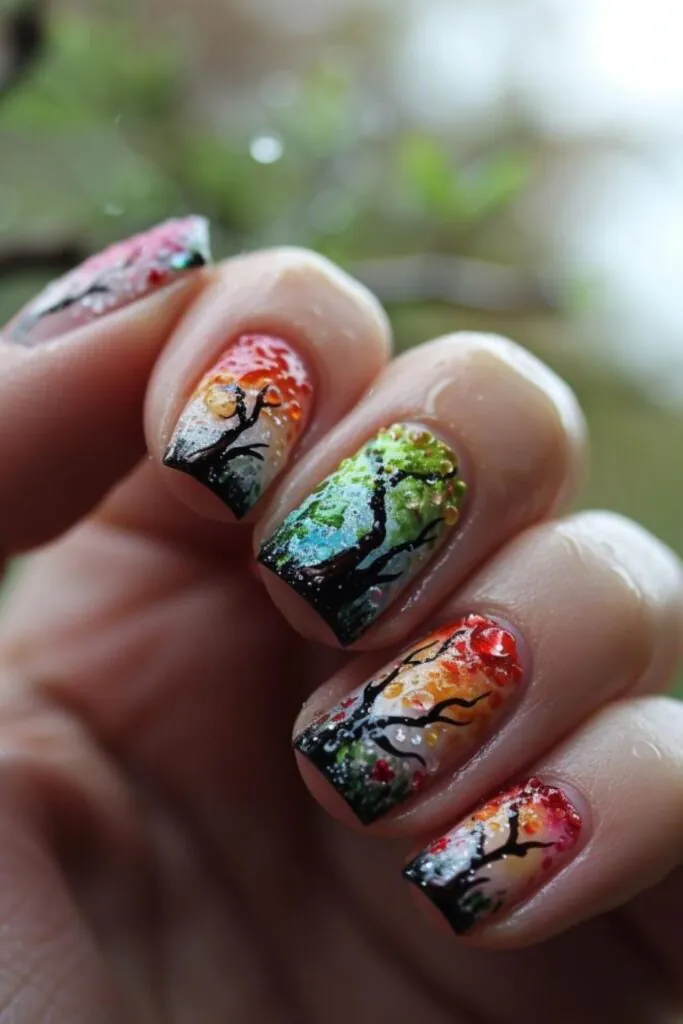 Rainy Day Reflections Nail Design Ideas For April