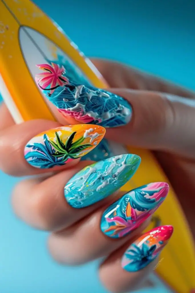 Surfer’s Paradise Nail Design Ideas For July