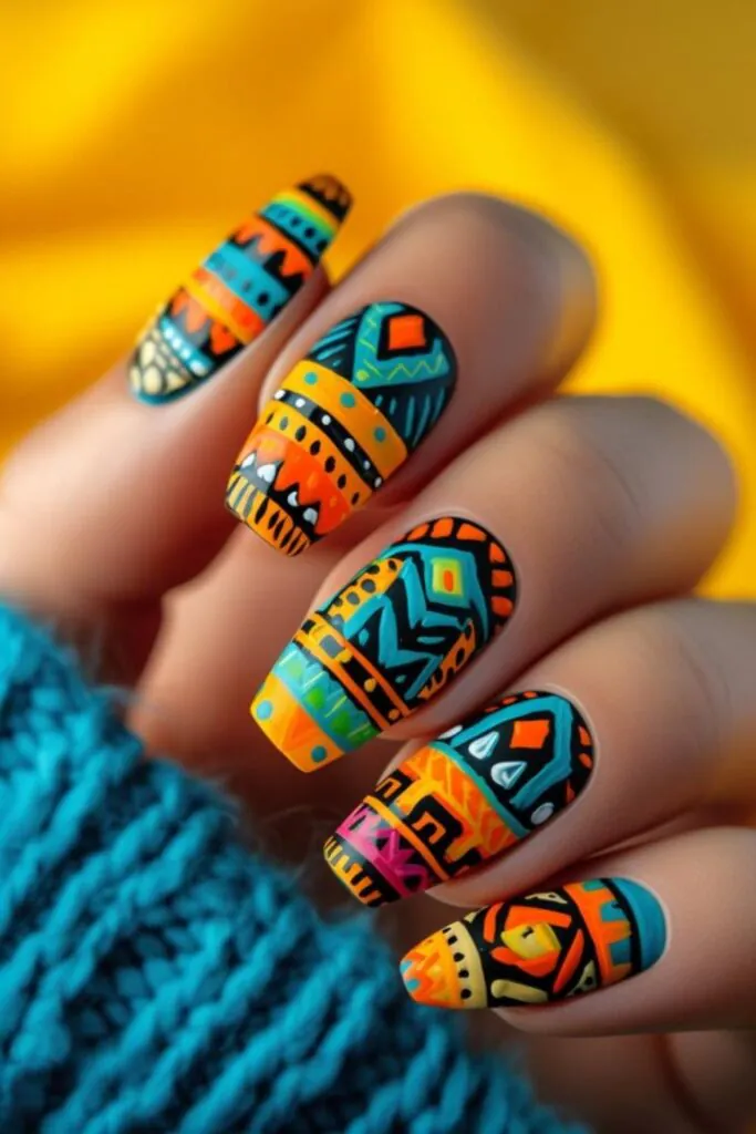 Tribal Love Fusion- Cultural Inspiration for Your February Nail Palette