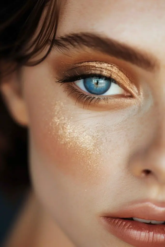 Golden Glow Eyeshadow Ideas For Blue Eyes
