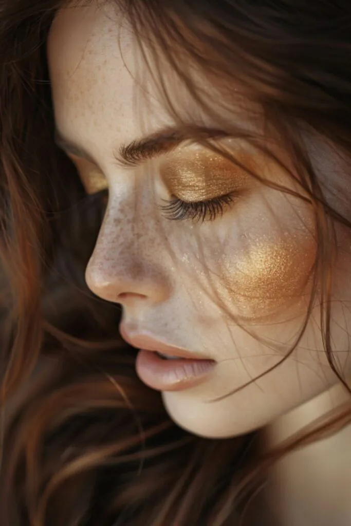 Rich Golds Eyeshadow Ideas For Brown Hair