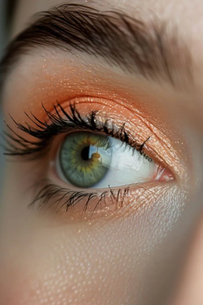 Soft Peach Eyeshadow Ideas For Green Eyes