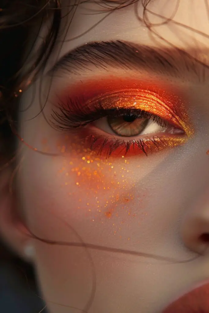 Sunset Oranges and Reds Eyeshadow Ideas for Brown Eyes