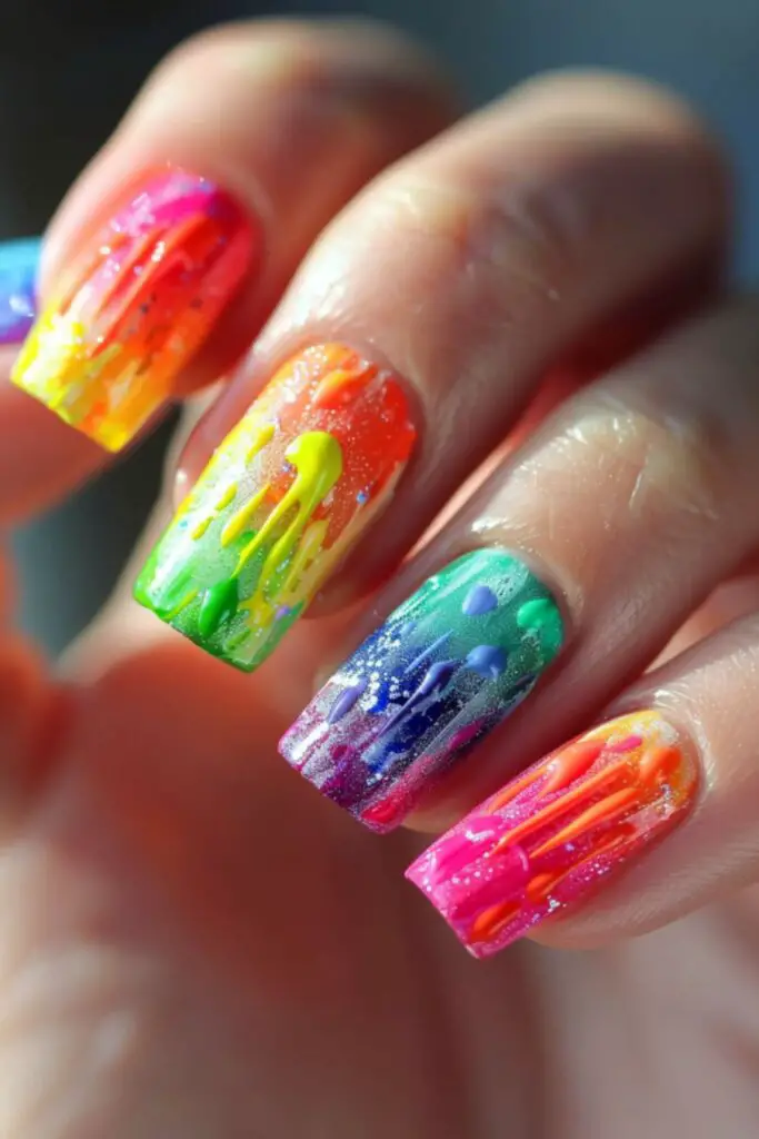 Abstract Art-Nail Designs For Pride Month