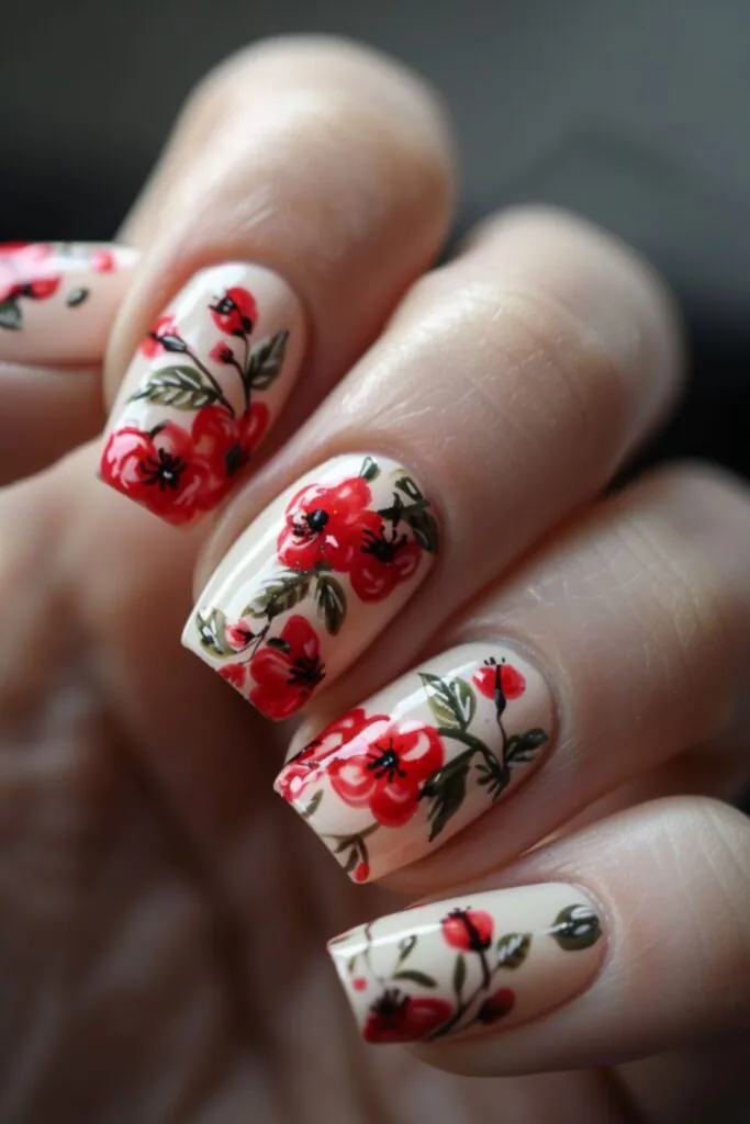 Apple Accents-Nail Designs For Teachers