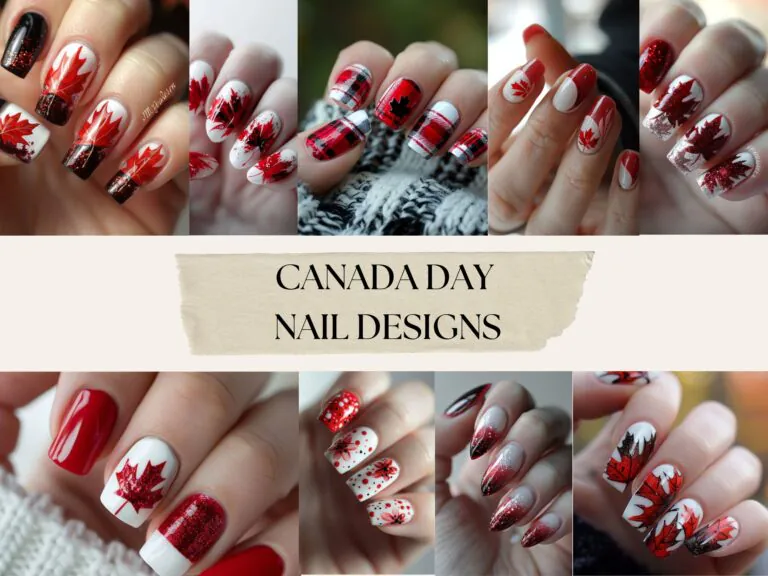 Maple Leaf Motifs: Nail Designs for Canada Day!