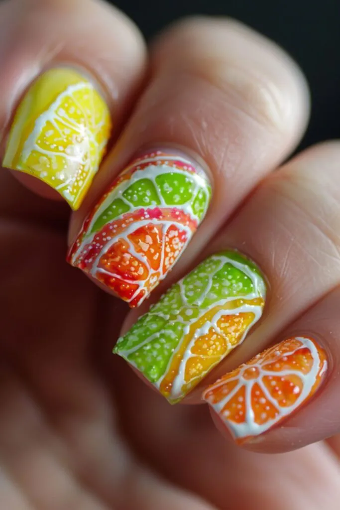 Citrus Slices-Nail Art For Summer