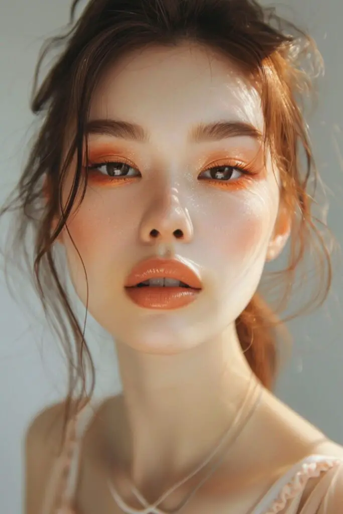 Dewy Peach Glow Eyeshadow Ideas For Korean Beauty