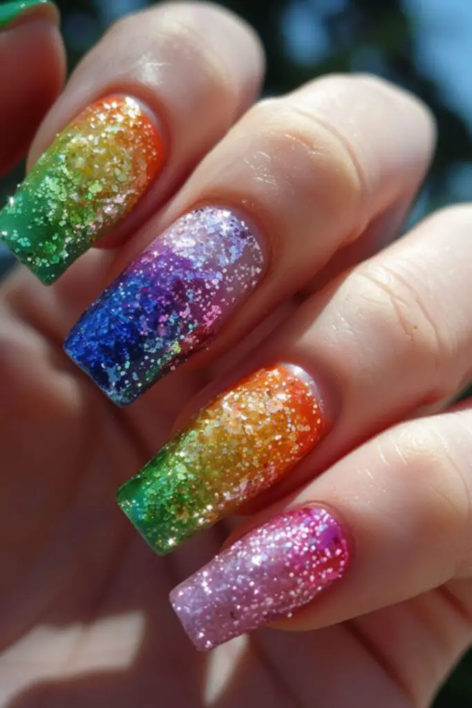 Glitter And Gloss-Nail Designs For Pride Month